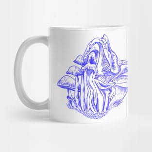 Blue Mushrooms Swirl Mug